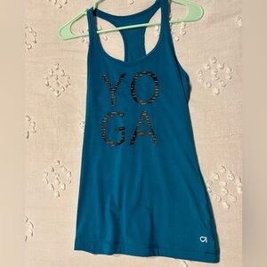 Blue yoga tank top